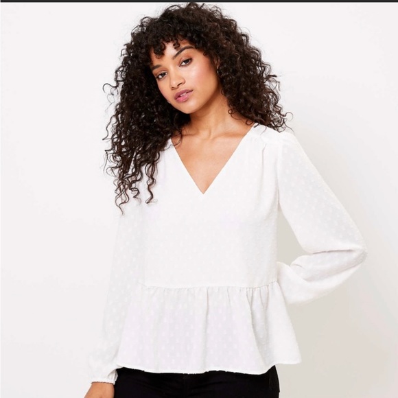 LOFT | Tops | Loft Clip Peplum Blouse | Poshmark